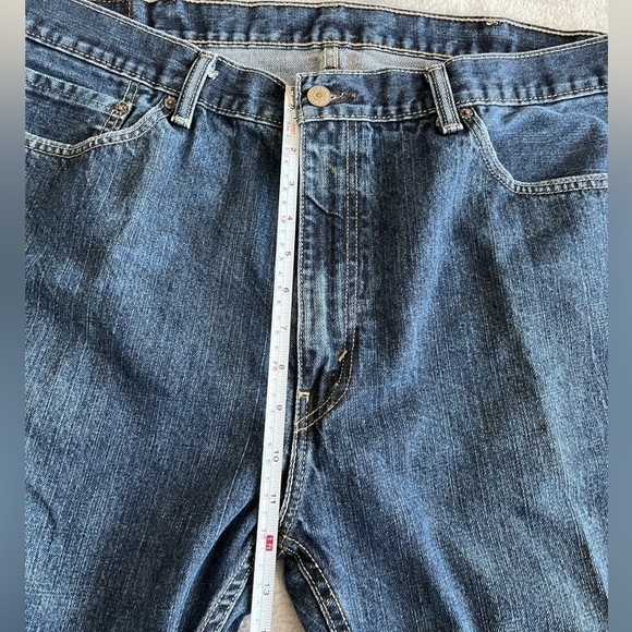 Levis 505 Dark Wash Jeans Men's Size 40x32 Regular Fit Straight Leg Denim Blue - Picture 5 of 10